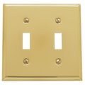 Baldwin 4761.CD Beveled Edge Solid Brass Double Toggle Switchplate, Polished Brass 4761030CD